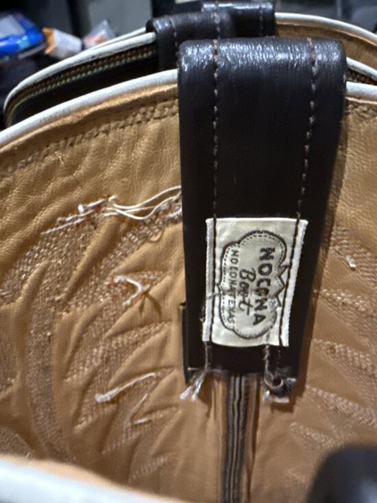 NOCONA Brown Chocolate Exotic Leather Western Cowboy Boots Size 10B Vintage 1975 main image 4